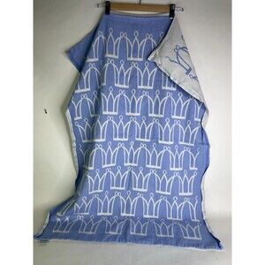 Ekelund Cotton Crown Coronet Blue Baby Boy Blanket Security Lovey Sweden